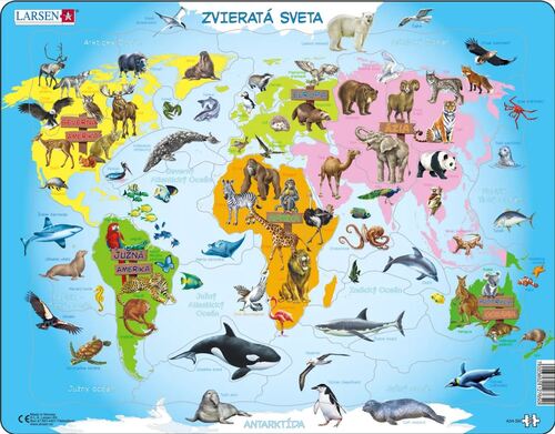 Puzzle Zvieratá sveta Larsen A34-SK