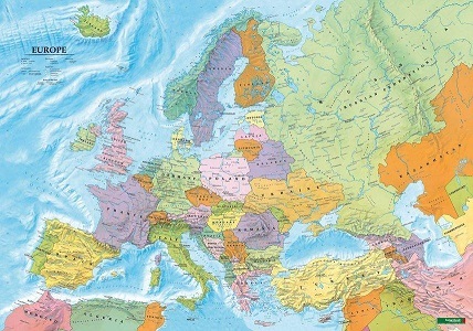 Europa nástenná mapa politická poster 1:6Mil