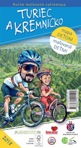 Turiec a Kremnicko - ručne maľovaná cyklomapa