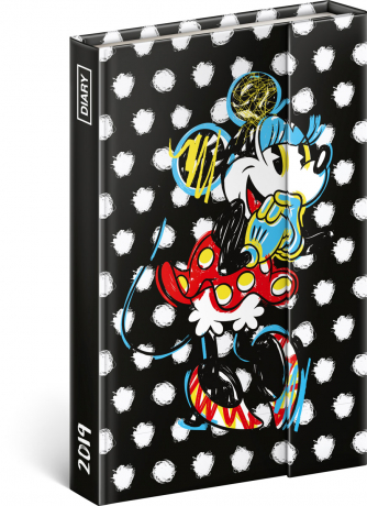 Týždenný magnetický diár Minnie 2019, 10,5 x 15,8 cm