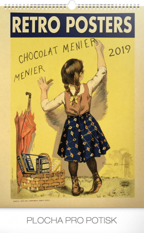 Nástenný kalendár Retro plagáty 2019, 33 x 46 cm
