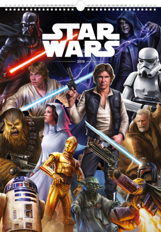 Nástenný kalendár Star Wars – Plagáty 2019, 33 x 46 cm