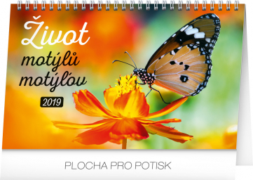 Stolový kalendár Život motýlů – motýľov CZ/SK 2019, 23,1 x 14,5 cm