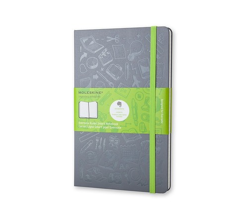 Zápisník MOLESKINE Evernote tvrdý linajkový sivý L