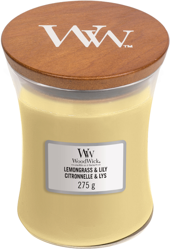 WoodWick sviečka stredná Lemongrass And Lilly