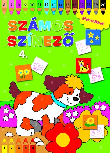 Számos színező matricákkal 4. - zöld