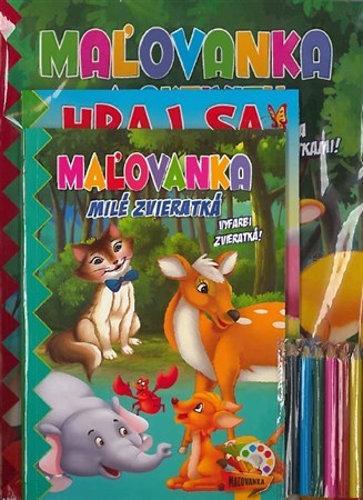 Kniha Komplet Zvieratká (2 maľovanky+2 aktivity zošity + farebné ceruzky)