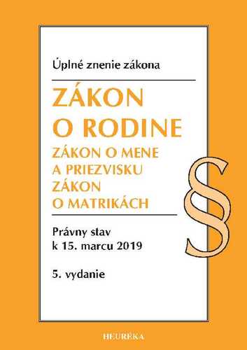Zákon o rodine Úzz 5. vydanie 2019