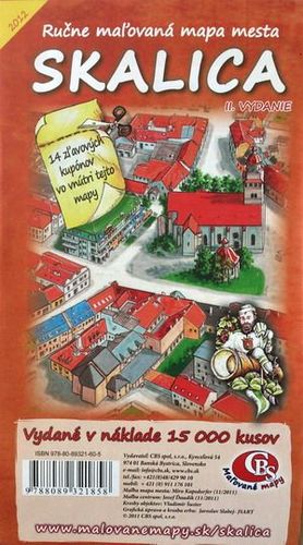 Skalica - ručne maľovaná mapa mesta - 2. vydanie