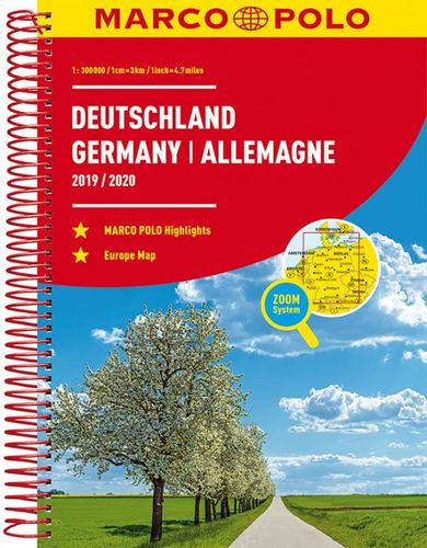 Nemecko, Európa - atlas špirála 2019/2020 - 1: 300 000, 1: 4 500 000