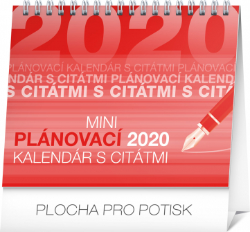 Stolový kalendár Plánovací s citátmi SK 2020, 16,5 × 13 cm