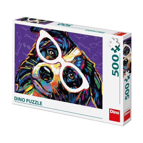 Puzzle Pes s bielymi okuliarmi 500 Dino