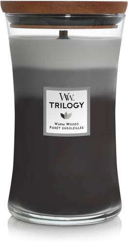 WoodWick sviečka veľká Trilogy Warm Woods