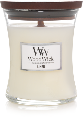 WoodWick sviečka stredná Linen