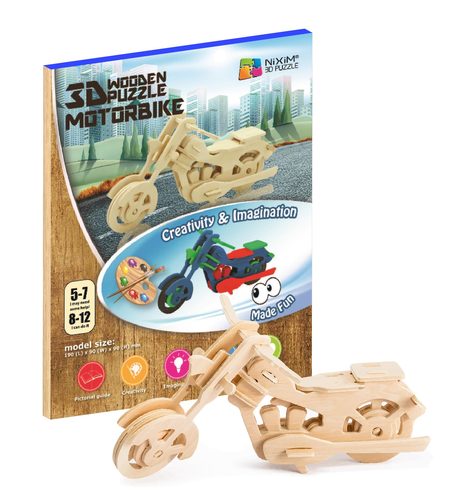 Drevené 3D puzzle Motorka