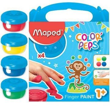 Prstové farby MAPED v kalíškoch 80g x 4 farby 