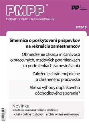 PMPP 8/2019 Smernica o poskytovaní príspevkov na rekreáciu zamestnancov