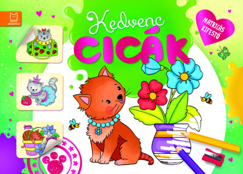 Kedvenc cicák - Matricás kifestő