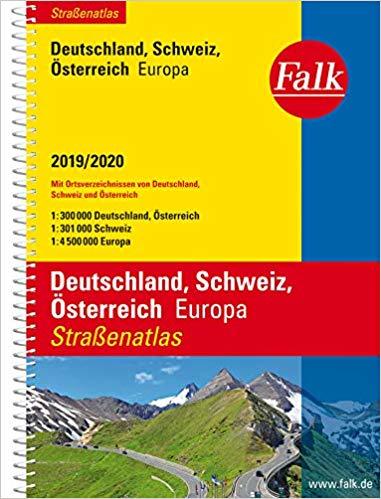 Německo, Rakousko, Švýcarsko atlas Falk spirála 19/20
