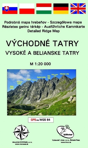 Východné Tatry - Vysoké a Belianske Tatry, 1: 20 000