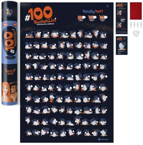Stierací plagát 100BucketList Kamasutra edition