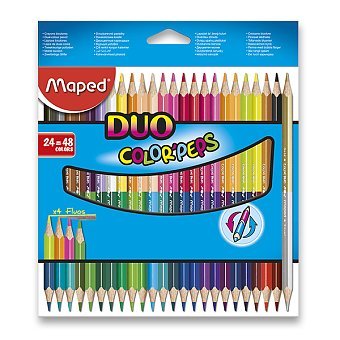 MAPED Color'Peps Duo Colors, pastelky, obojstranné, trojhranné (24ks - 48 farieb)