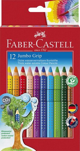 Faber-Castell Pastelky Faber-Castell Colour Grip Jumbo 12 ks