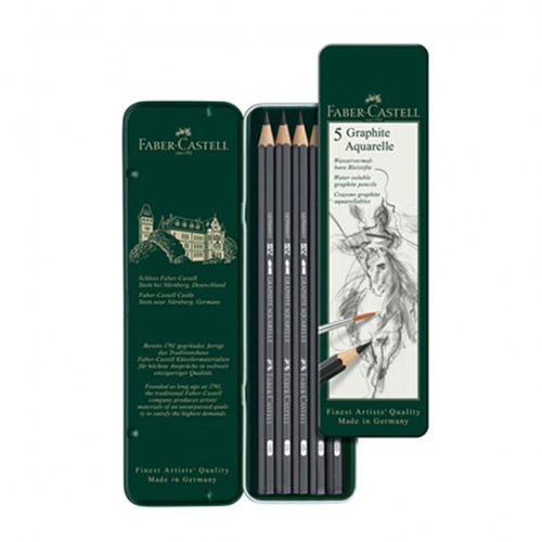 Faber-Castell Akvarelová Grafitová Ceruzka Faber-Castell Graphite Aquarelle plechová krabička 5 ks