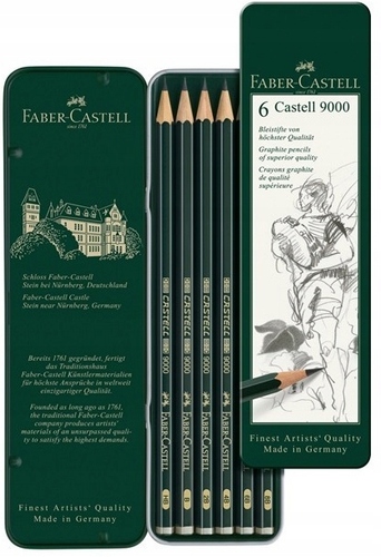 Faber-Castell Grafitová Ceruzka Faber-Castell Castell plechová krabička 6 ks