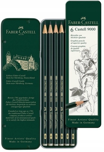 Grafitová Ceruzka Faber-Castell Castell plechová krabička 6 ks