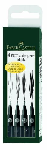 Faber-Castell Popisovač Faber-Castell Pitt Artist Pen S, F, M, B, čierne 4 ks