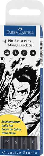 Popisovač Faber-Castell Pitt Artist Pen Manga čierne 4 ks