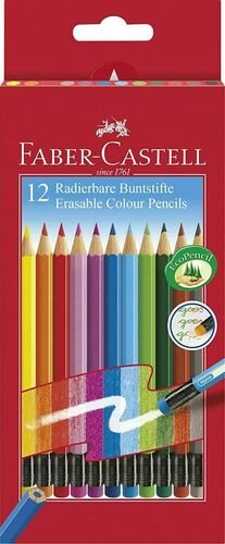 Faber-Castell Pastelky Faber-Castell s farebnou gumou 12 ks