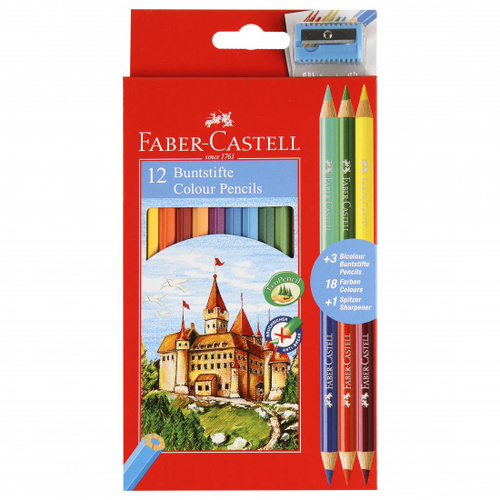 Pastelky Faber-Castell 12 + 6 ks
