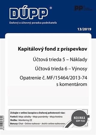 DUPP 13/2019 Kapitálový fond z príspevkov