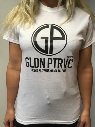 GLDN PTRVC Česko Slovensko má talent: bílé tričko - černý tisk, L