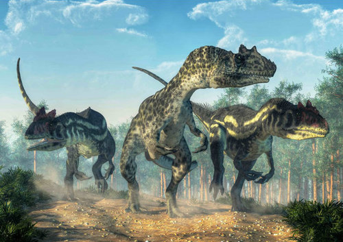 3D pohľadnica Allosauruses