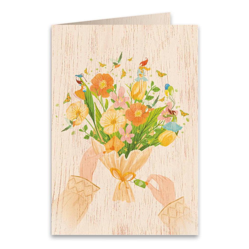 Drevené blahoželanie Kytica na oslavu Cozywood