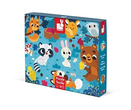 Detské puzzle senzorické Lesné zvieratá Janod s dotykovými prvkami 20 ks od 2 rokov