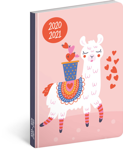 18mesačný diár Petito – Lama 2020/2021, 11 × 17 cm