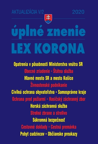 Aktualizácia V 2 2020 - LEX-KORONA - štátna a verejná služba, civilná ochrana, súkromná bezpečnosť