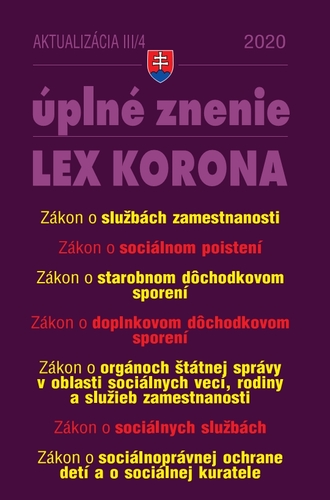 Zákony 2020 III aktualizácia III 4 - Práca, mzdy, zamestnávanie
