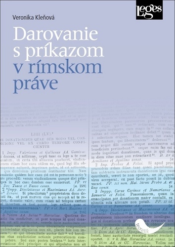 Darovanie s príkazom v rímskom práve - Veronika Kleňová