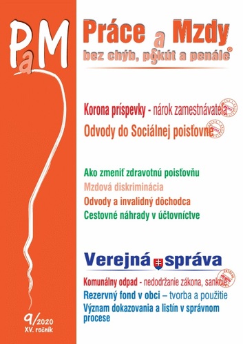 Práce a mzdy 9 2020 - Korona príspevky – nárok zamestnávateľa