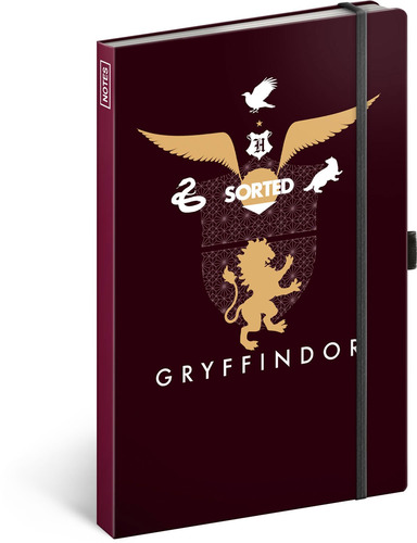 Presco Group Notes Harry Potter – Gryffindor, linajkovaný, 13 × 21 cm