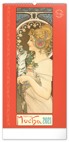 Nástenný kalendár Alfons Mucha 2021, 33 × 64 cm