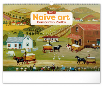 Nástenný kalendár Naivné umenie – Konstantin Rodko 2021, 48 × 33 cm