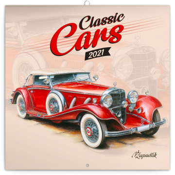 Poznámkový kalendár Classic Cars – Václav Zapadlík, 2021, 30 × 30 cm