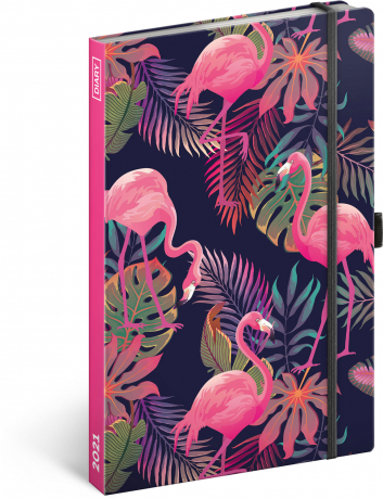 Týždenný diár Flamingos 2021, 13 × 21 cm