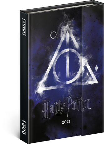 Týždenný magnetický diár Harry Potter – Deathly Hallows 2021, 11 × 16 cm